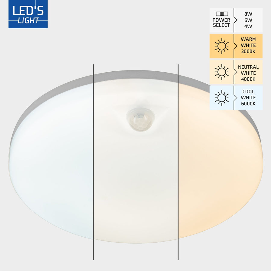 LED's Light Pro Deckenleuchte mit Sensor - Bewegungsmelder und Dämmerungssensor - 6 Stufen - 25 cm - LED.de