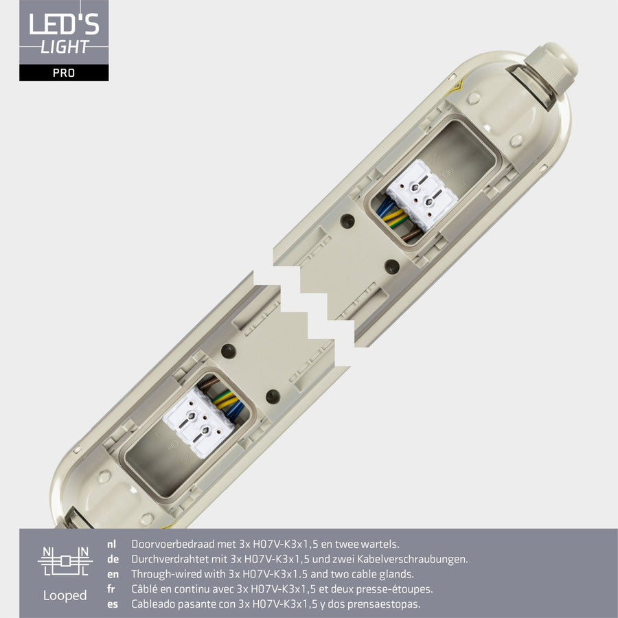 LED's Light Pro Koppelbaar LED TL armatuur compleet 120 cm - Waterdicht - 4640 lm 29W 4000K 160lm/w TL verlichting LED.nl