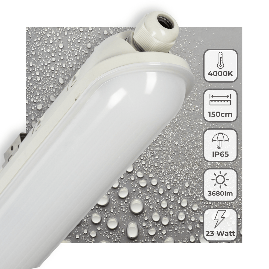 LED's Light Pro Premium LED TL armatuur compleet 150 cm - Waterdicht IP65 - 23W -3680lm - 4000K - 160lm/w - D mark TL verlichting LED.nl