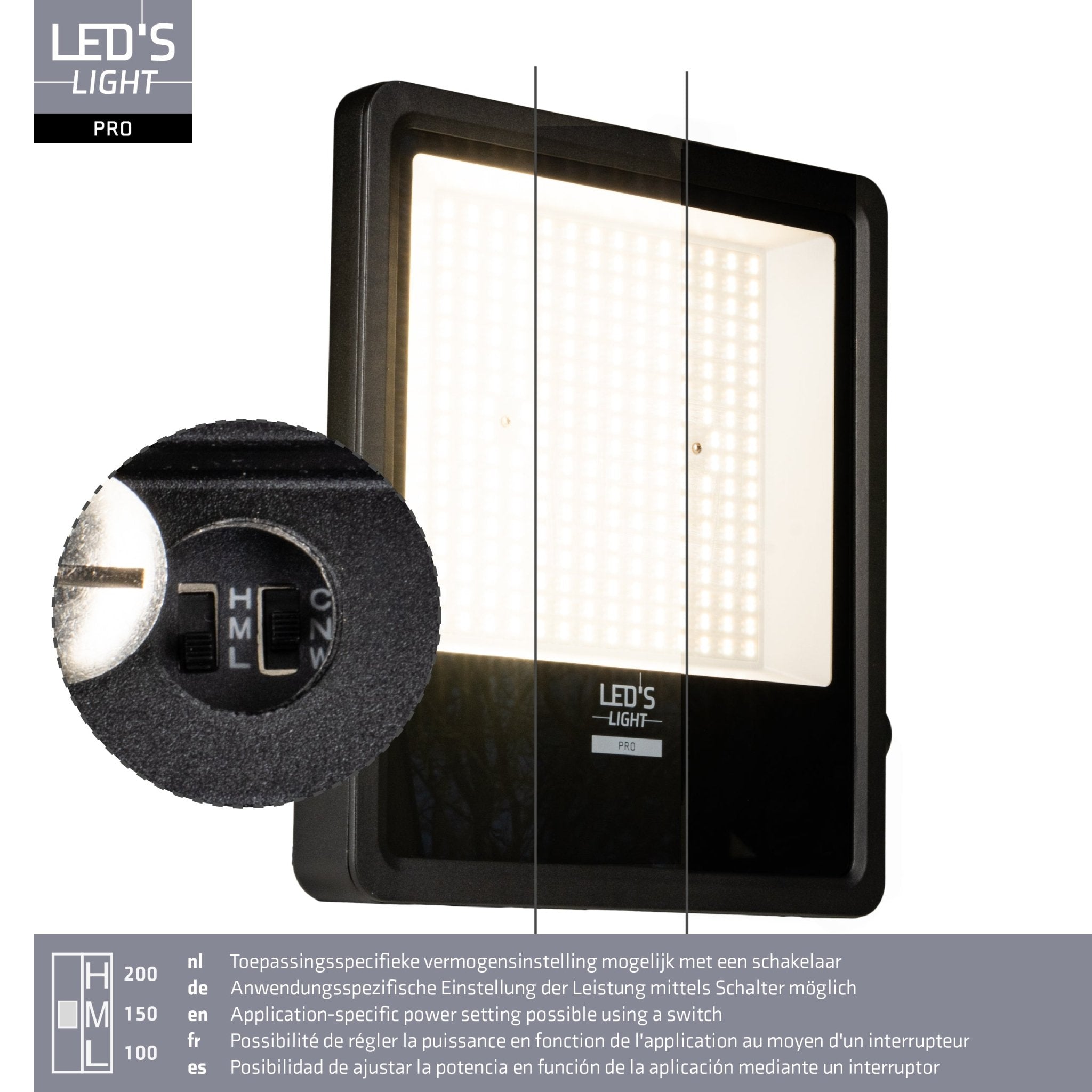 LED's Light Pro Premium Schijnwerper 25500 - 6 lichtstanden - Water en roestbestendig - 200W - LED.nl
