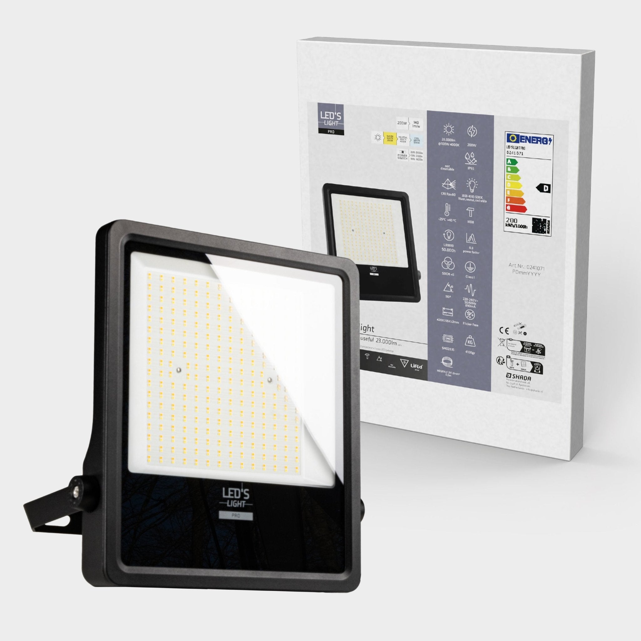 LED's Light Pro Premium Schijnwerper 25500 - 6 lichtstanden - Water en roestbestendig - 200W - LED.nl