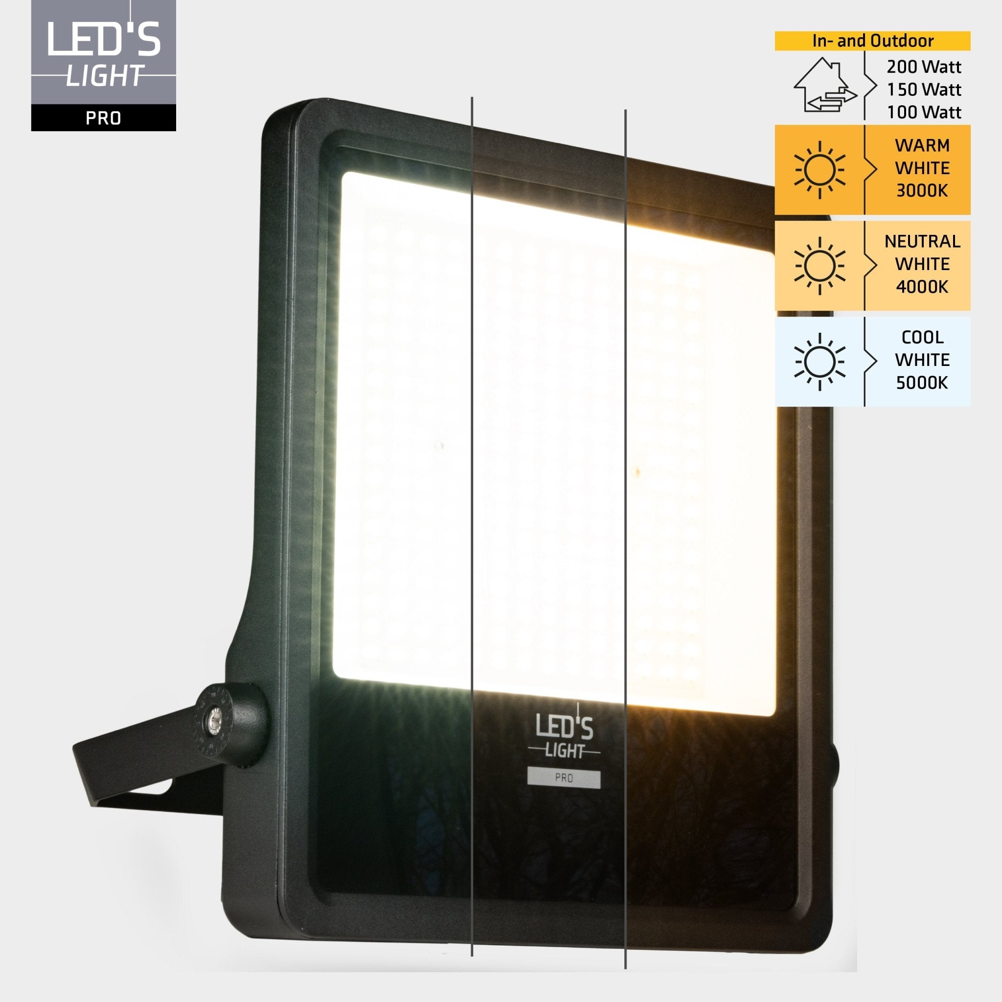 LED's Light Pro Premium Schijnwerper 25500 - 6 lichtstanden - Water en roestbestendig - 200W - LED.nl