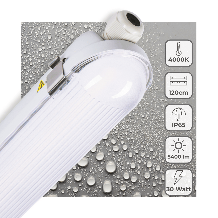 LED's Light Pro Philips TL armatuur met strip 120 cm - Koppelbaar - Power switch - Energielabel B - 5400 lm - 185lm/w - 30W - 4000K TL verlichting LED.nl
