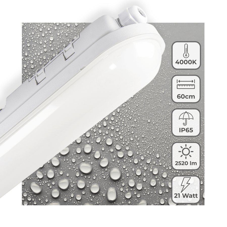 LED-Leuchte Light Pro TL, 60 cm – Für den Innen- und Außenbereich geeignet – 2500 Lumen – Wasserdicht nach IP65 - LED.de