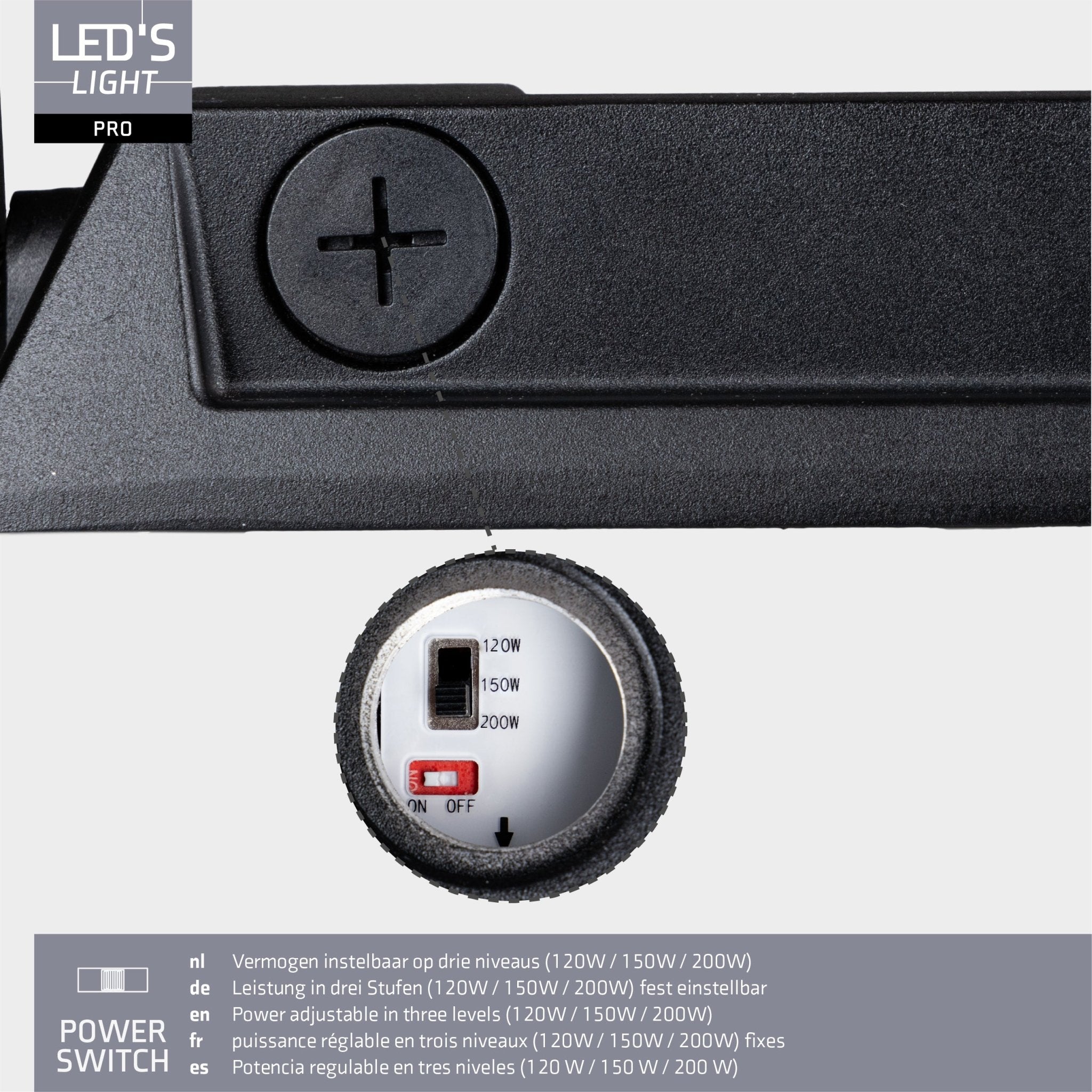LED's Light Professionele LED Floodlight 37000 - 3 lichtstanden - Waterdicht - 200 watt - LED.nl