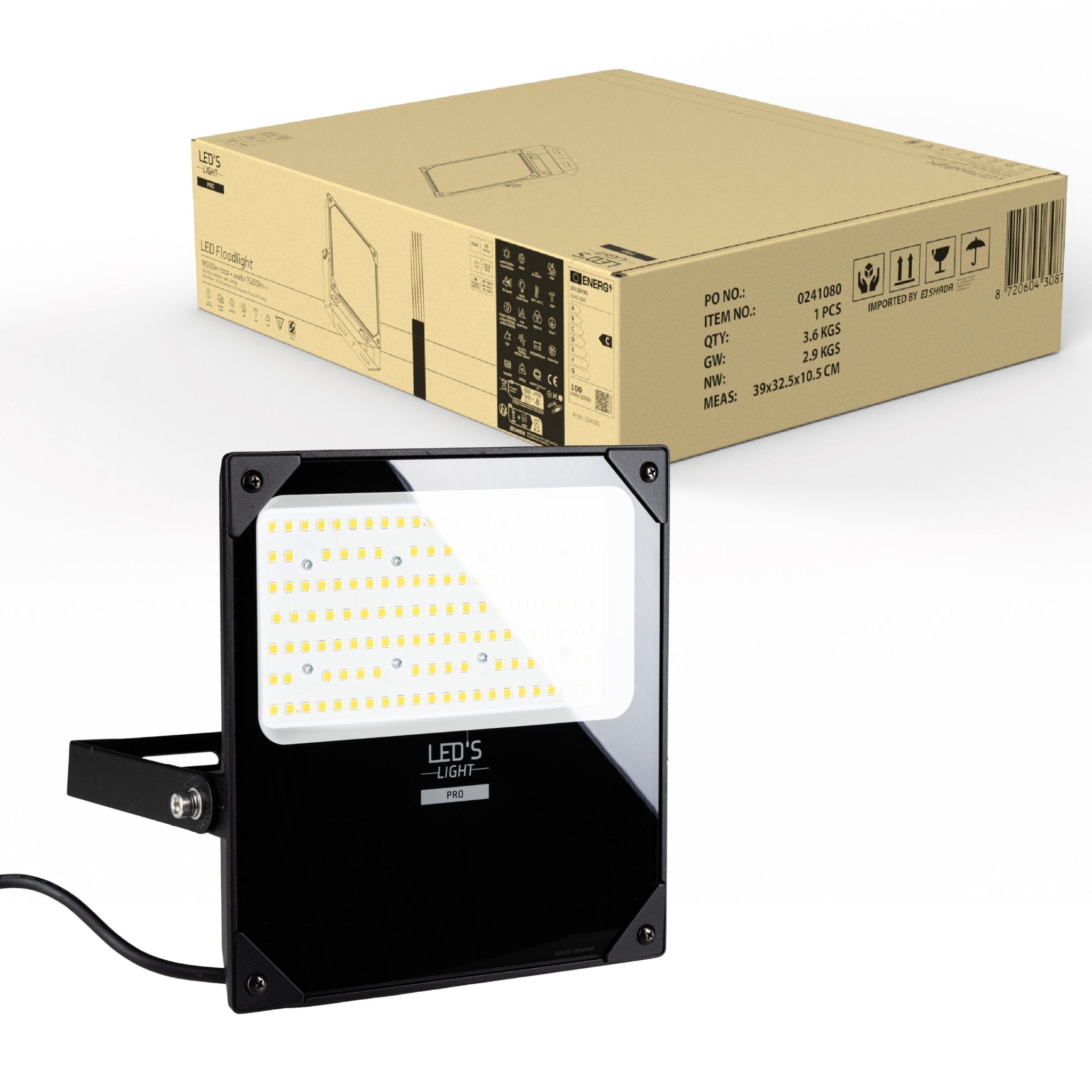 LED's Light Professionele LED Schijnwerper 18500 - 3 lichtstanden - Waterdicht - 100 watt - LED.nl