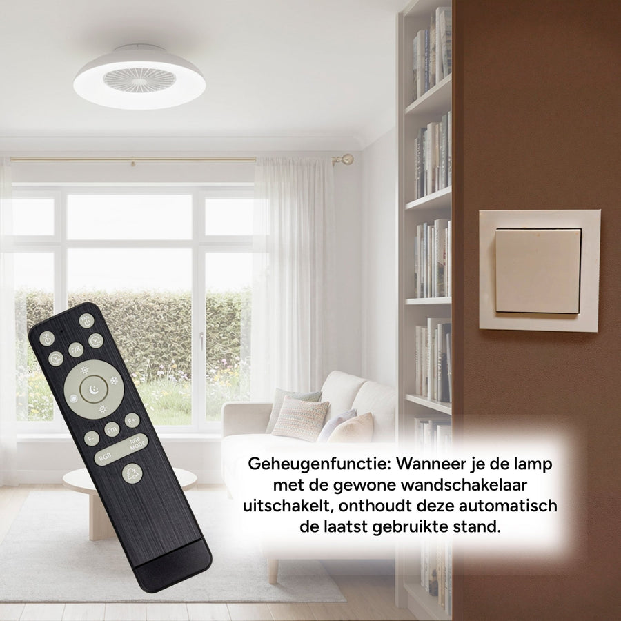 LED's Light RGB Plafondlamp met ventilator - 54W 3950lm 2700K/6500K/RGB - Ø600mm IP20 - Dimbaar Plafondventilatoren LED.nl