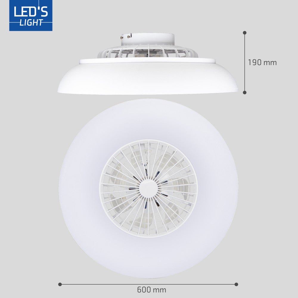 LED's Light RGB Plafondlamp met ventilator - 54W 3950lm 2700K/6500K/RGB - Ø600mm IP20 - Dimbaar Plafondventilatoren LED.nl