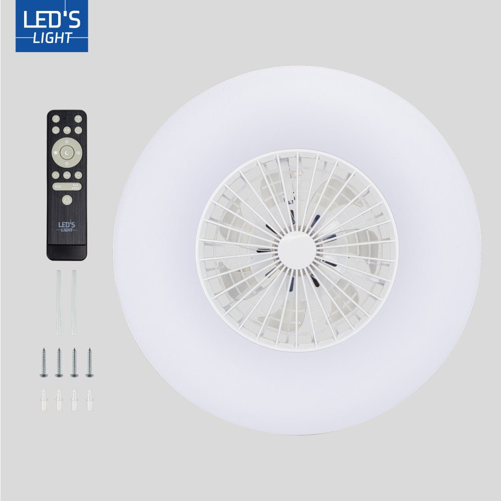 LED's Light RGB Plafondlamp met ventilator - 54W 3950lm 2700K/6500K/RGB - Ø600mm IP20 - Dimbaar Plafondventilatoren LED.nl