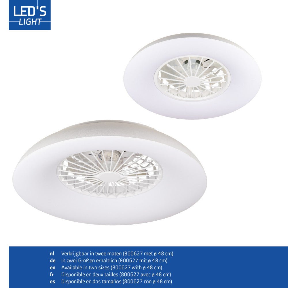 LED's Light RGB Plafondlamp met ventilator - 54W 3950lm 2700K/6500K/RGB - Ø600mm IP20 - Dimbaar Plafondventilatoren LED.nl