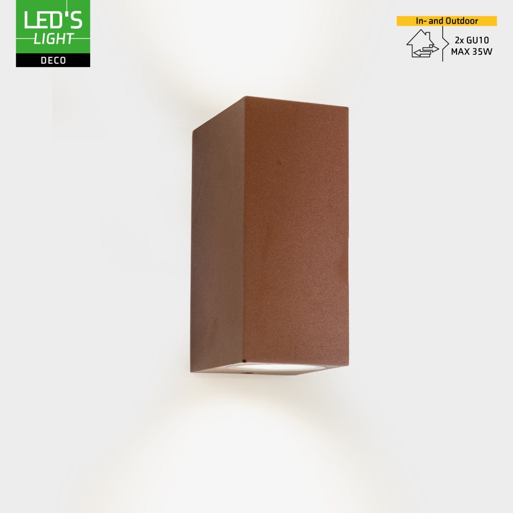 LED's Light Roestkleurige buitenlamp - IP44 - Excl 2x GU10 - Wandlamp Wandlampen LED.nl