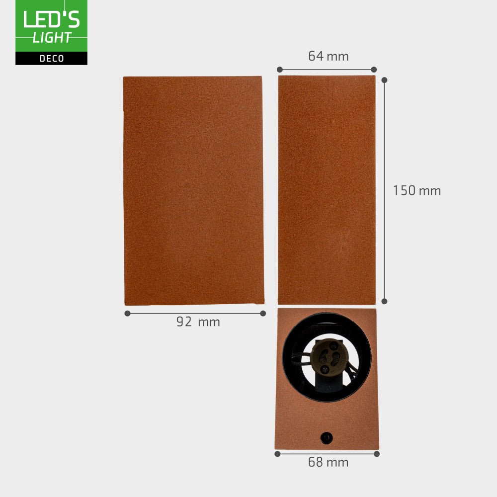 LED's Light Roestkleurige buitenlamp - IP44 - Excl 2x GU10 - Wandlamp Wandlampen LED.nl
