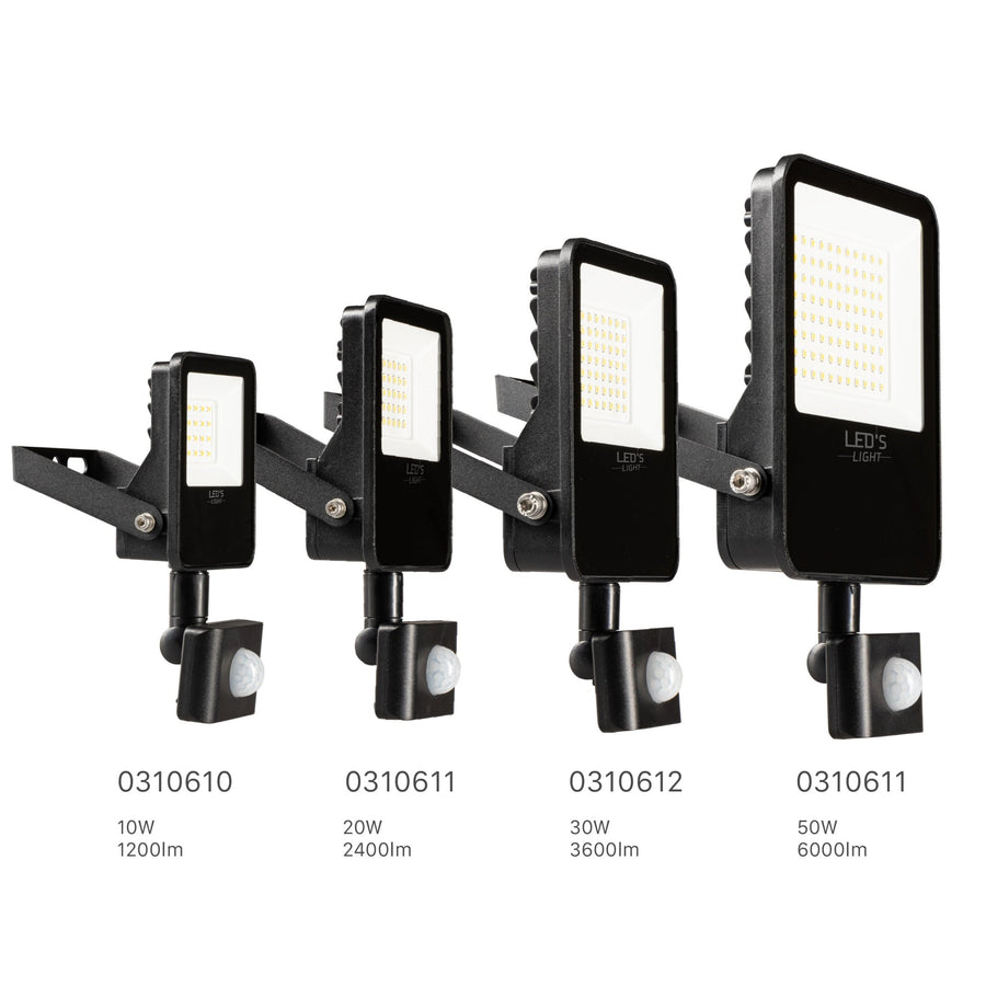 LED's Light Schijnwerper met Bewegingssensor 6000 - Waterdicht & Kantelbaar - 50W Schijnwerpers LED.nl