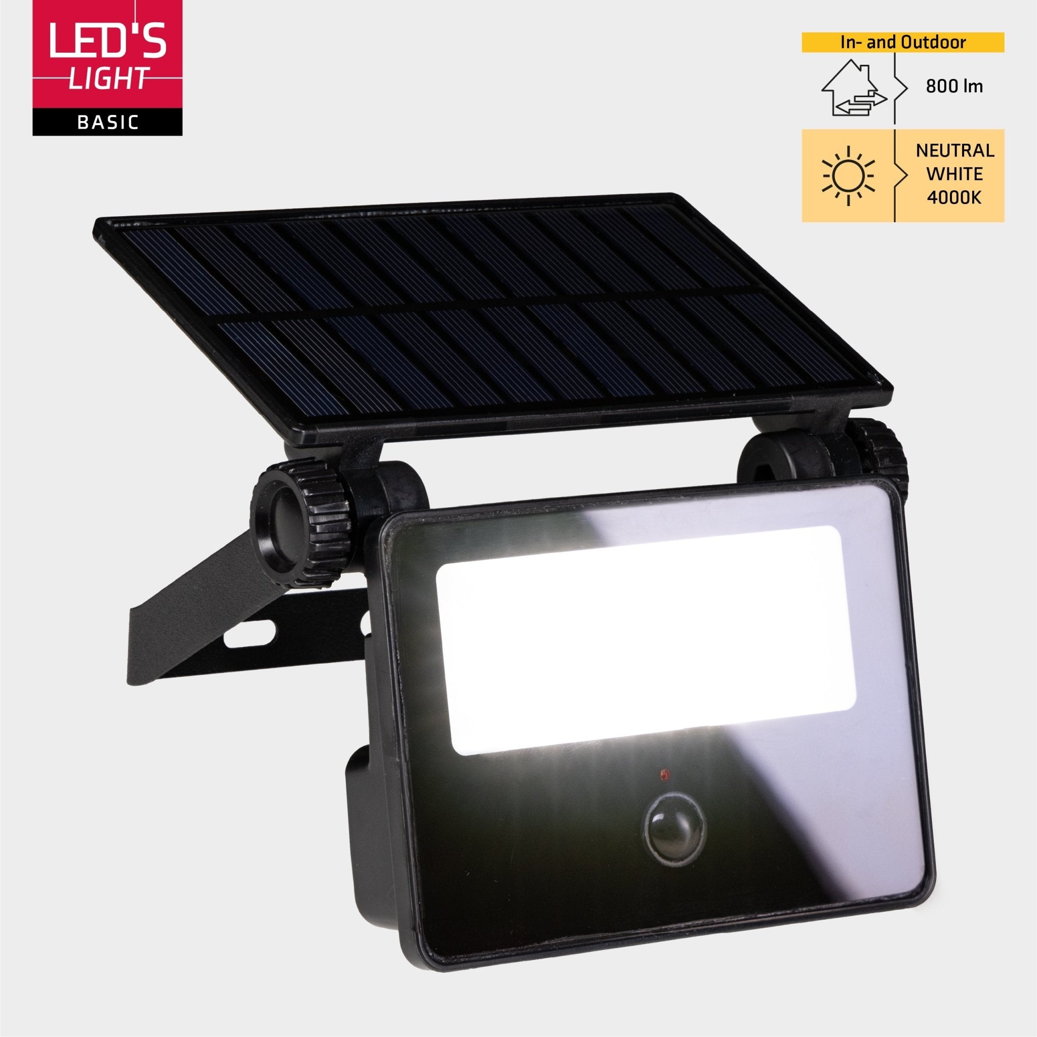 LED's Light Solar Schijnwerper met bewegingssensor - Volledig draadloze buitenlamp - Zwart - LED.nl