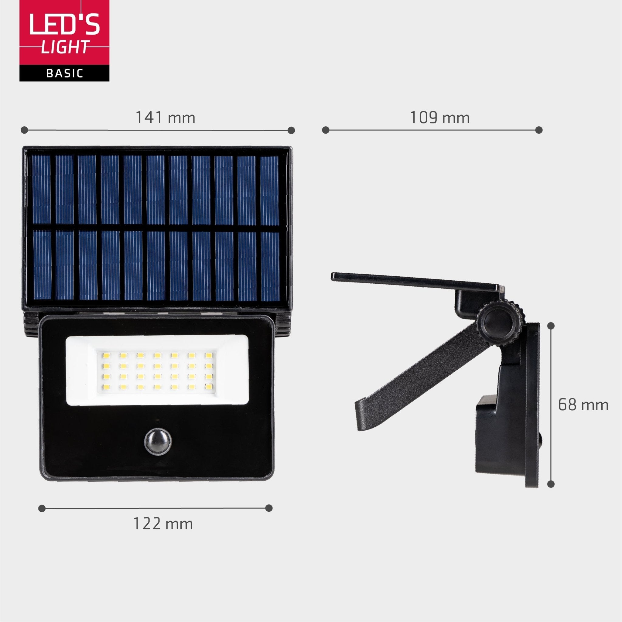 LED's Light Solar Schijnwerper met bewegingssensor - Volledig draadloze buitenlamp - Zwart - LED.nl