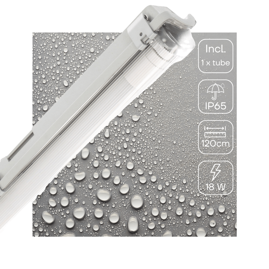 Proventa TL lamp LED complete 120 cm - Fixture with LED tube - Waterproof - 1890 lm - LED.nl