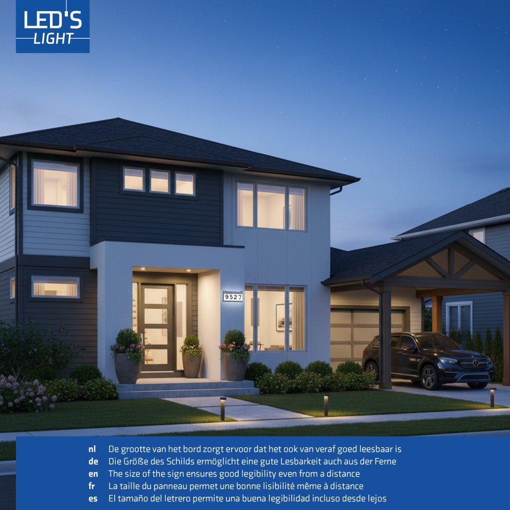 LED's Light zonnepaneel Solar-LED huisnummerbord set Wandlampen LED.nl