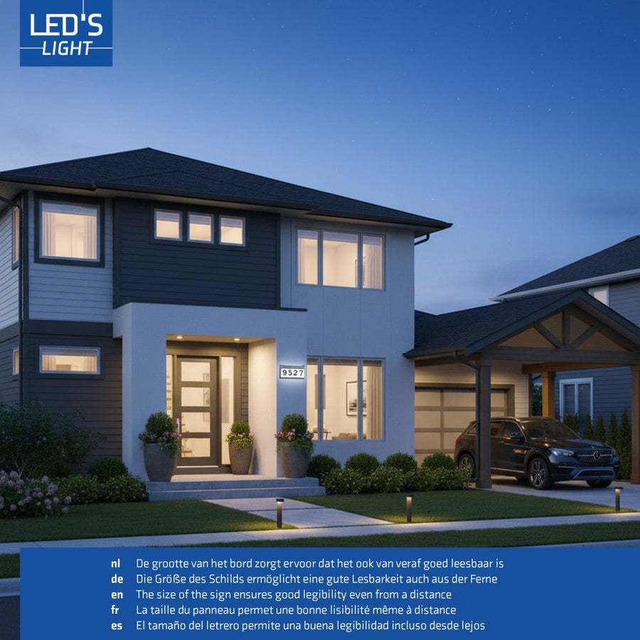 LED-Licht-Solarpanel-Solar-LED-Hausnummernschild-Set - LED.de