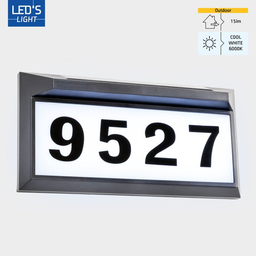 LED-Licht-Solarpanel-Solar-LED-Hausnummernschild-Set - LED.de