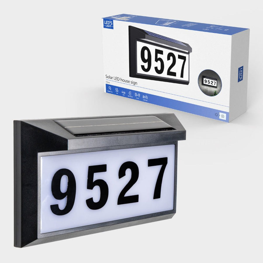 LED-Licht-Solarpanel-Solar-LED-Hausnummernschild-Set - LED.de