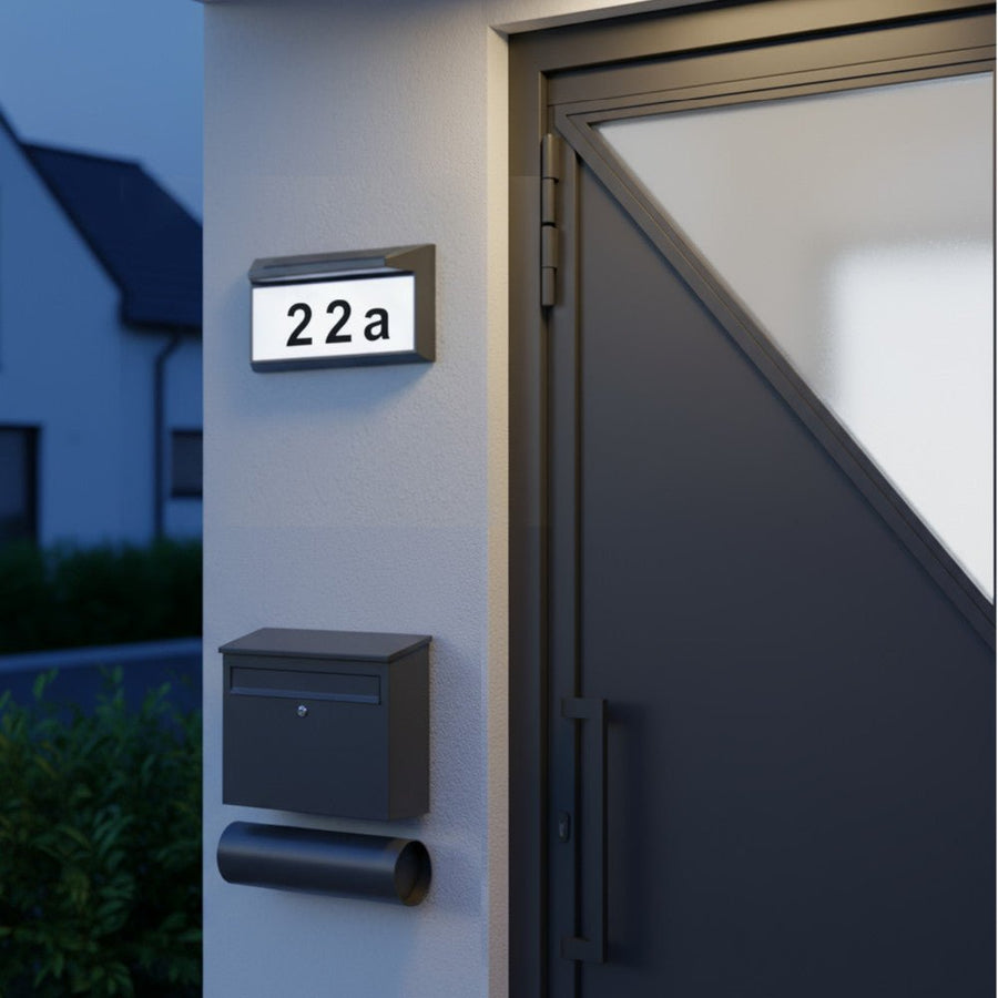 LED-Licht-Solarpanel-Solar-LED-Hausnummernschild-Set - LED.de