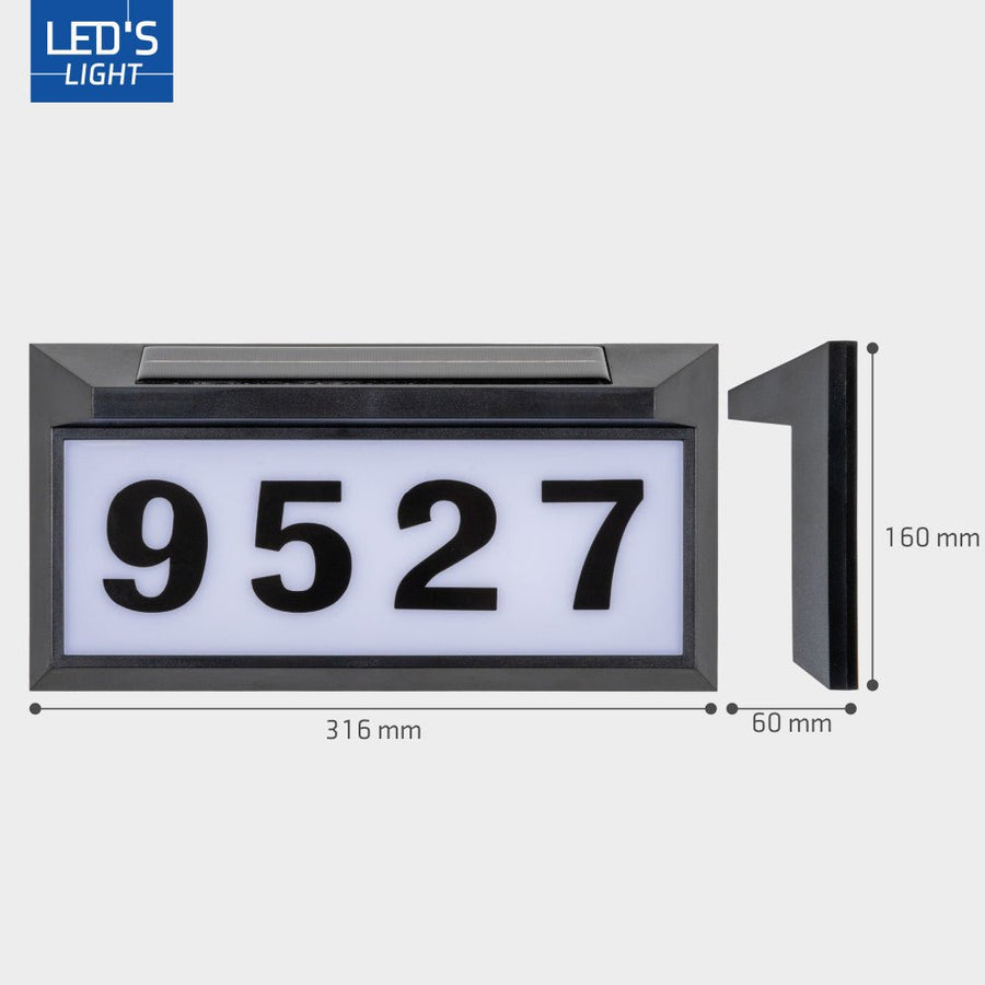 LED-Licht-Solarpanel-Solar-LED-Hausnummernschild-Set - LED.de