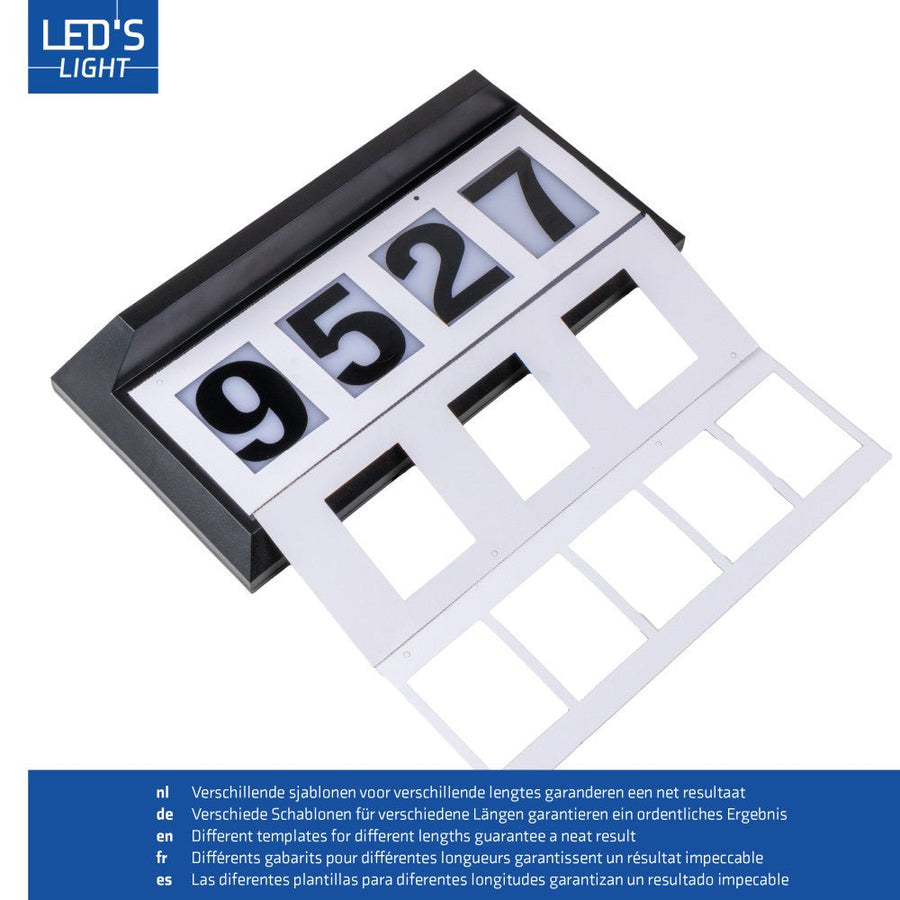 LED-Licht-Solarpanel-Solar-LED-Hausnummernschild-Set - LED.de