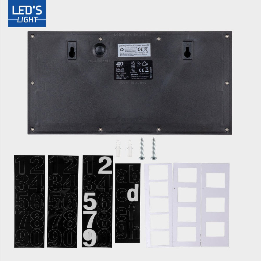 LED-Licht-Solarpanel-Solar-LED-Hausnummernschild-Set - LED.de