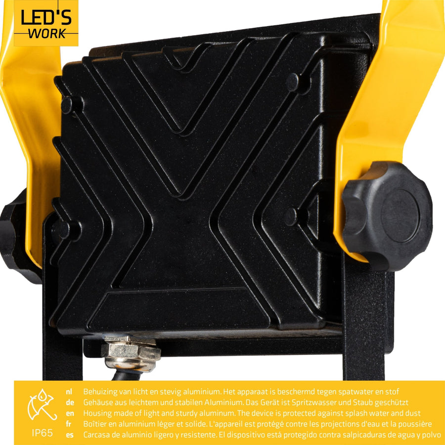 LED's Work Construction Lamp 3100 - Verstellbare Halterung - Wasserdicht (IP65) - Schwarz Gelb - LED.de