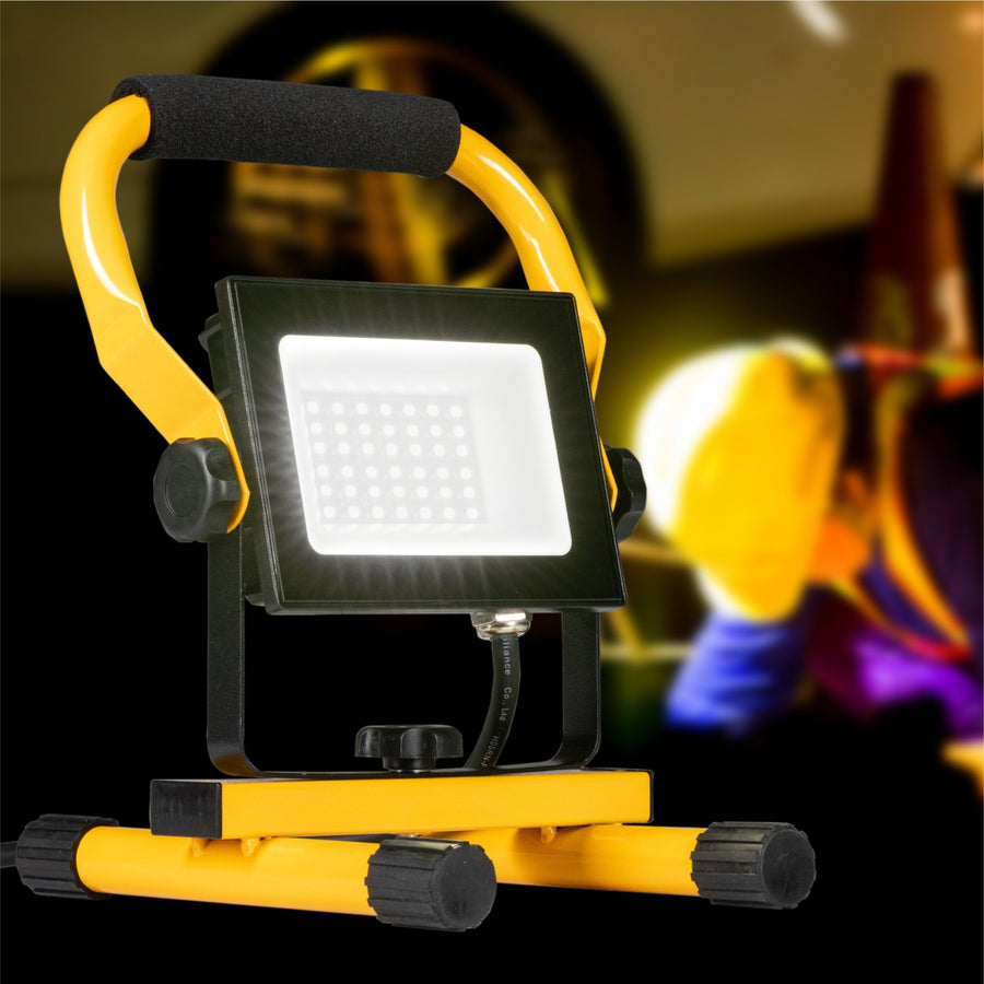 LED's Work Construction Lamp 3100 - Verstellbare Halterung - Wasserdicht (IP65) - Schwarz Gelb - LED.de
