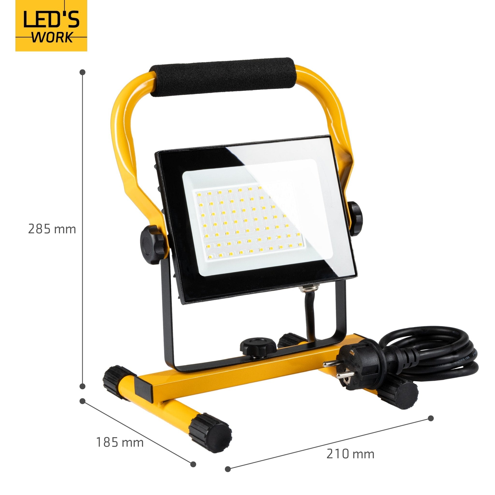 LED's Work Bouwlamp 4900 - Verstelbare beugel - Waterdicht (IP65) - Zwart geel - LED.nl