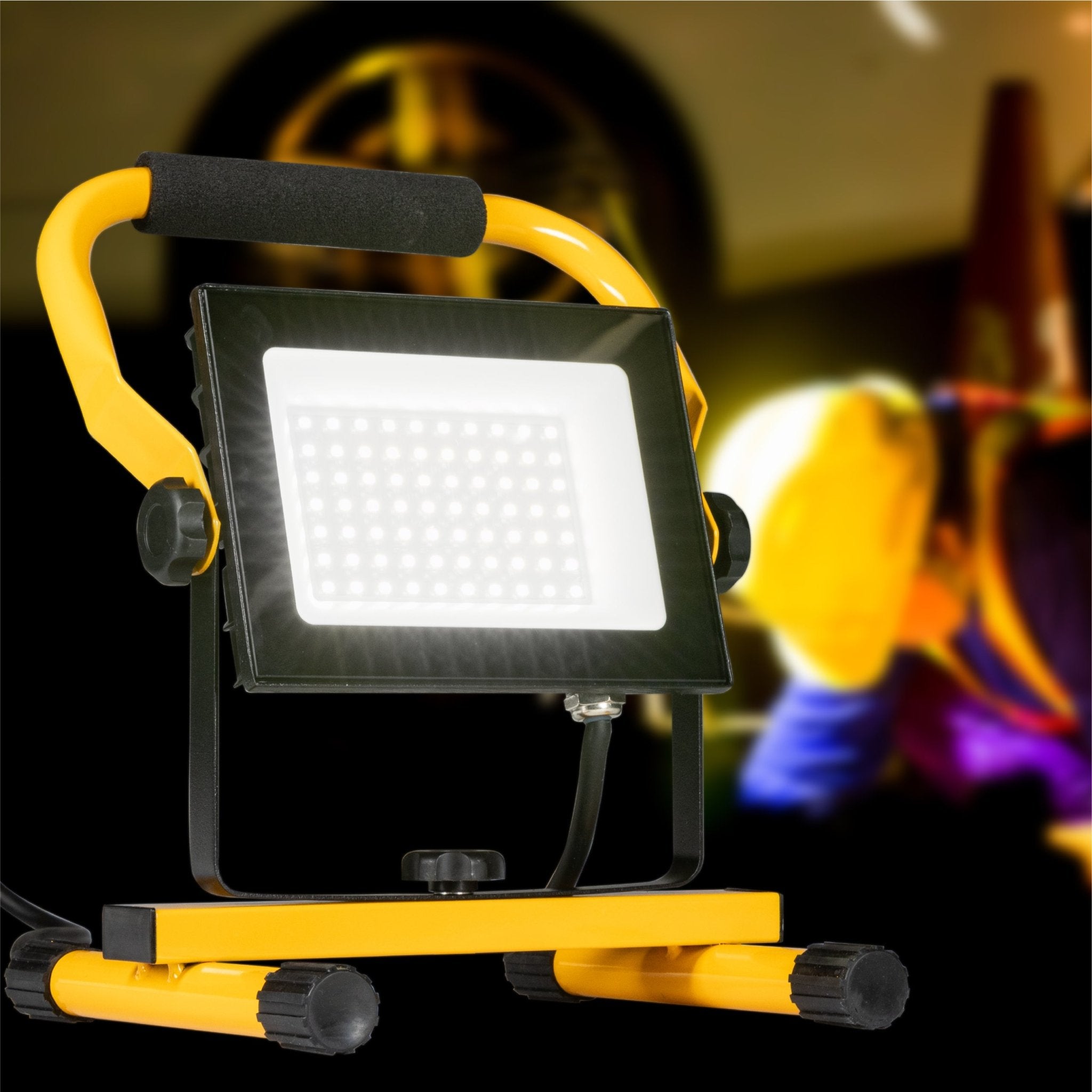 LED's Work Bouwlamp 4900 - Verstelbare beugel - Waterdicht (IP65) - Zwart geel - LED.nl