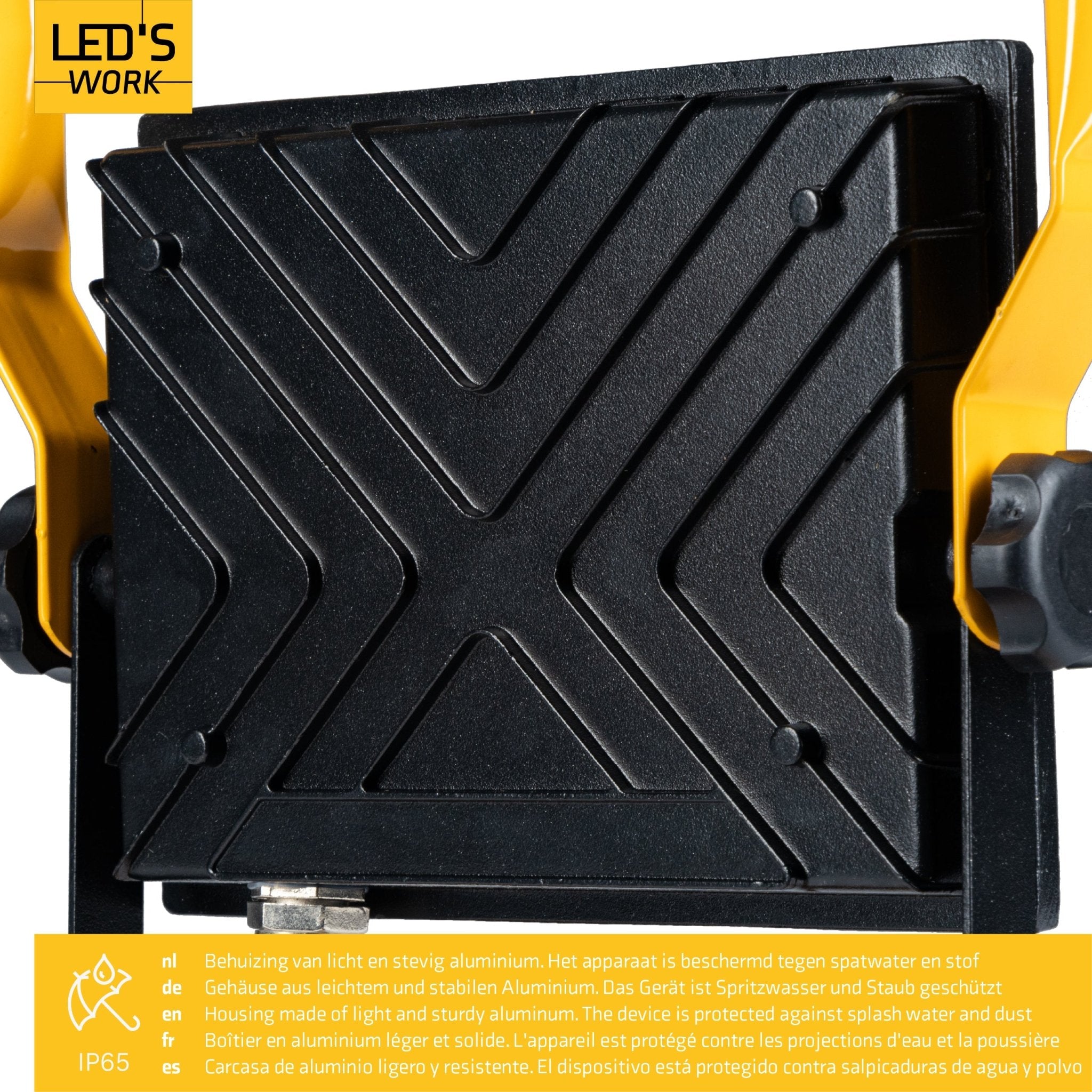 LED's Work Bouwlamp 4900 - Verstelbare beugel - Waterdicht (IP65) - Zwart geel - LED.nl
