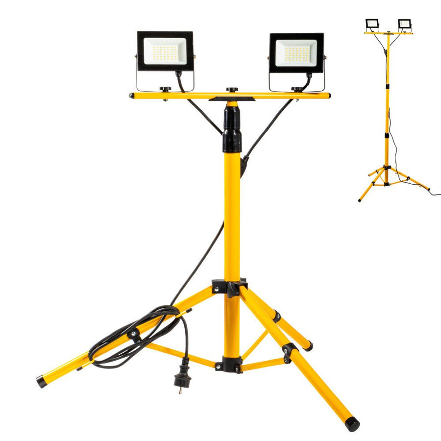 LED-Baustellenleuchte/Stativ-Baustellenleuchte (2 × 20 W, 4800 lm, 4000 K) - LED.de