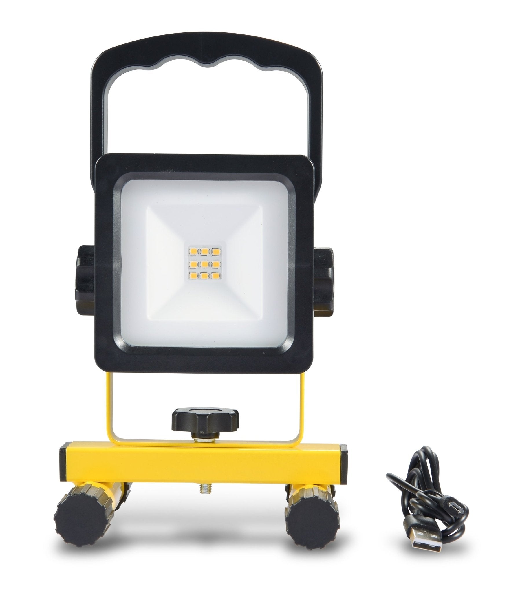 LED's Work draadloze LED Bouwlamp op accu 700 - Oplaadbaar en kantelbaar - Zwart geel - LED.nl