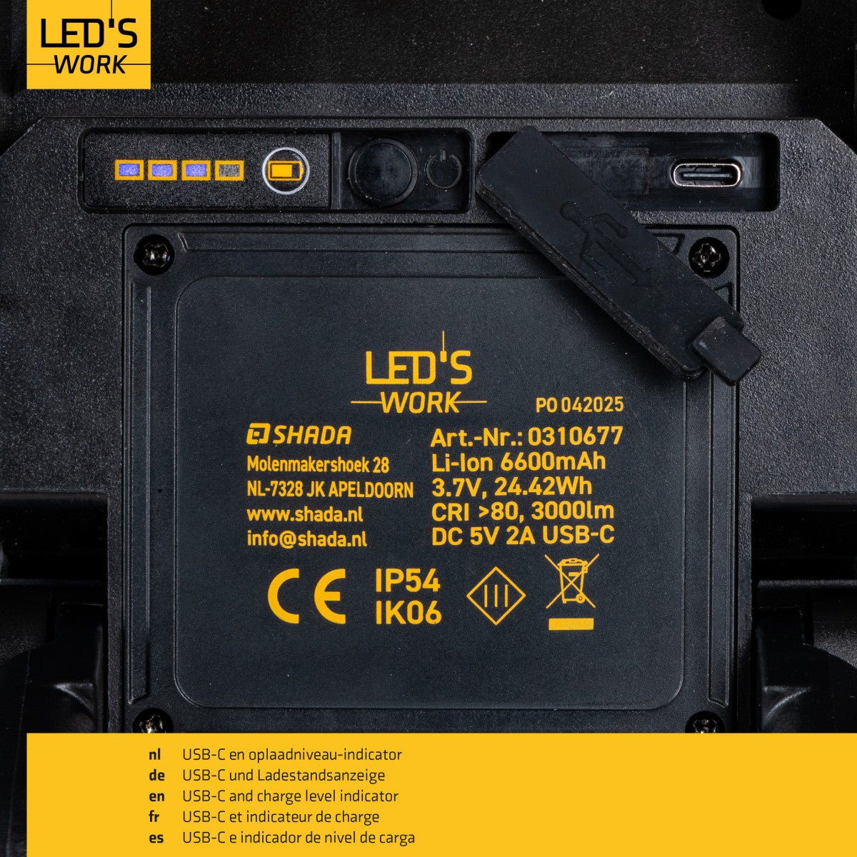 Bouwlamp led kl. 3 accu economy line 20W 1400 lm * Van Doorn Bouwlamp led kl. 3 accu economy line 20W 1400 lm * Van Doorn