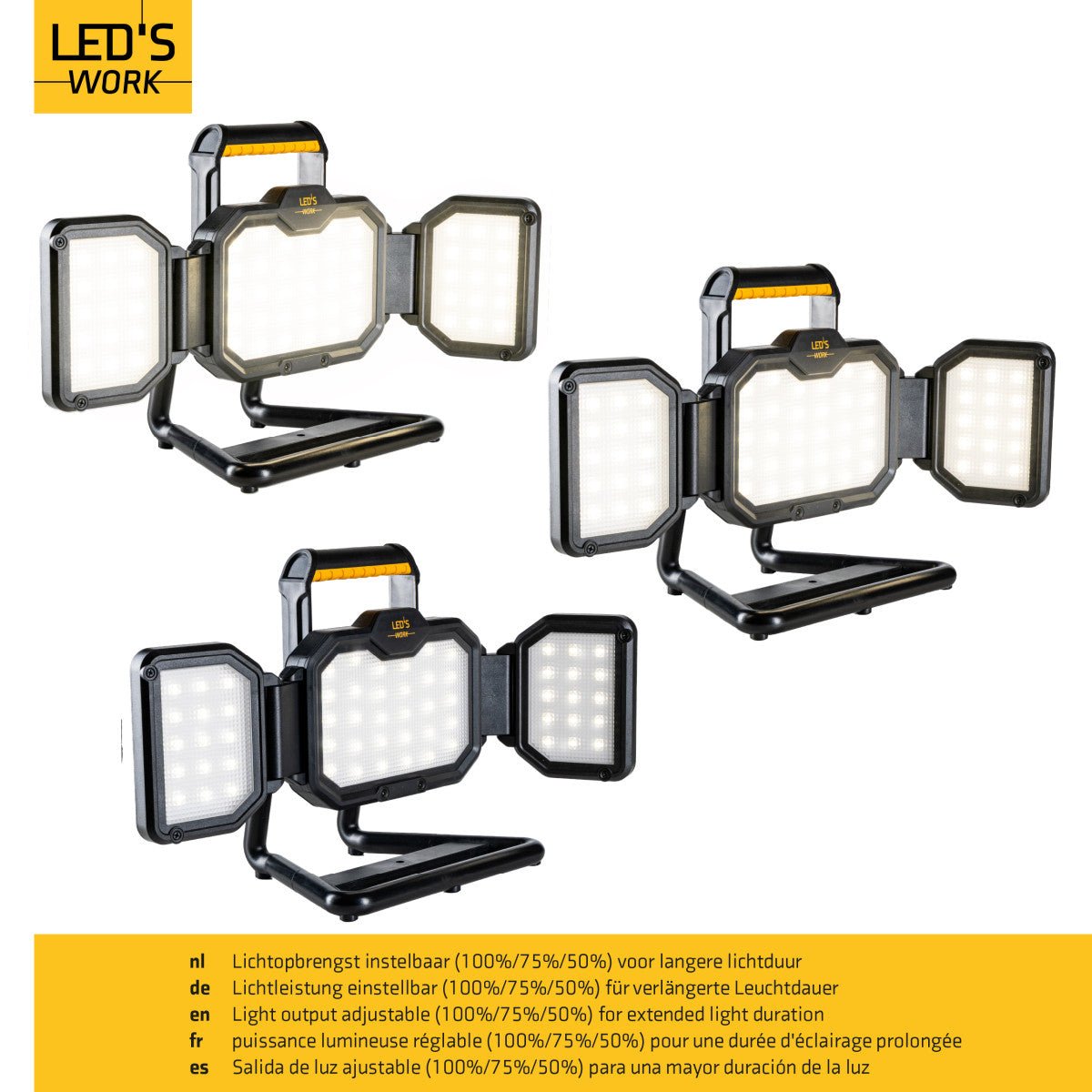Led-Bouwlamp met Accu en Zonnepaneel - 300W Werklamp met 336 Leds, 4 Lichtmodi, Externe 16500 mAh Powerbank, USB-Oplaadbaar, IP66 Waterdicht voor Bouwplaats, Noodgevallen, Garage Led-Bouwlamp met Accu en Zonnepaneel - 300W Werklamp met 336 Leds, 4 Lichtmodi, Externe 16500 mAh Powerbank, USB-Oplaadbaar, IP66 Waterdicht voor Bouwplaats, Noodgevallen, Garage