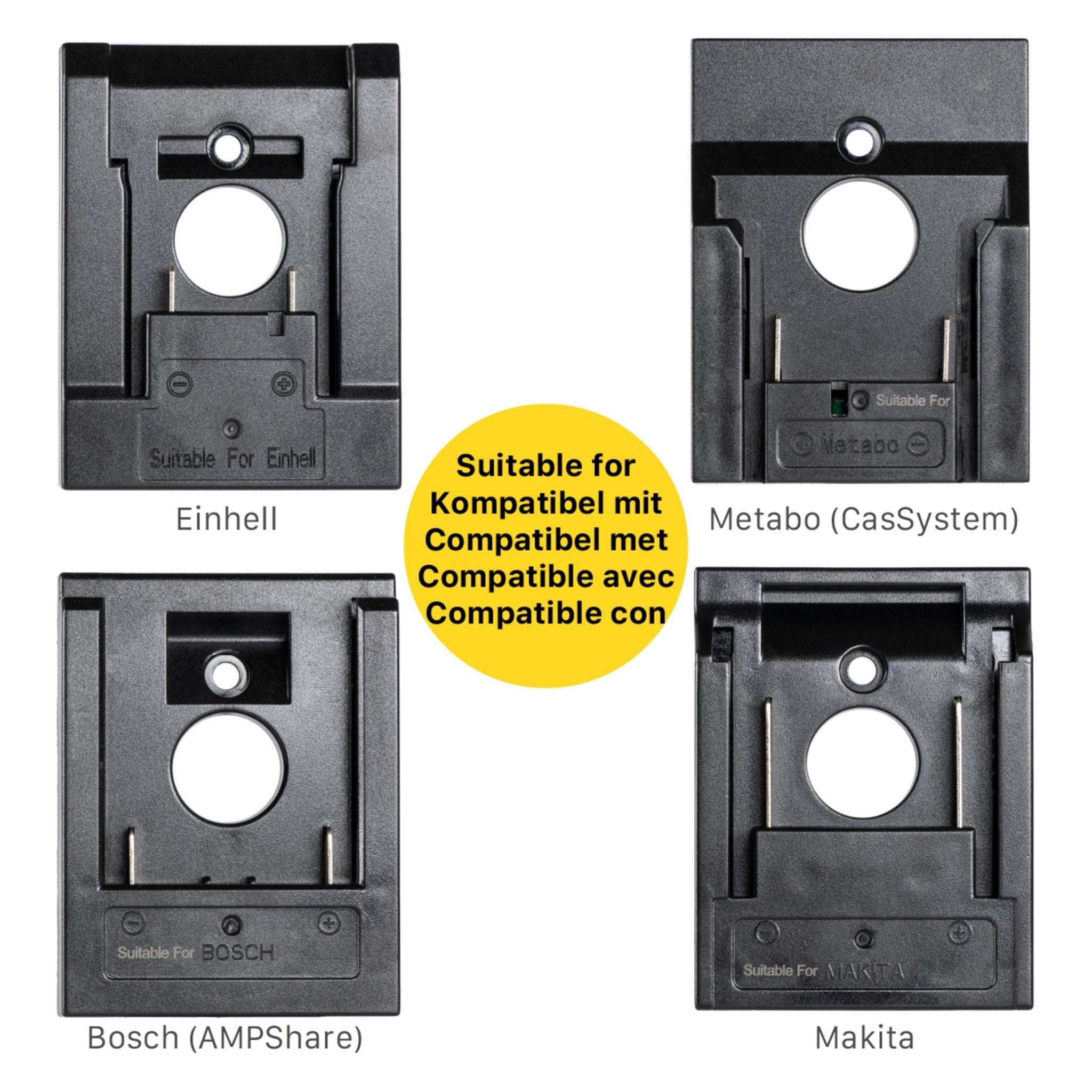 LED's Work Oplaadbare 18V Bouwlamp 2000 - Werkt op 18V accu’s van Makita, Bosch, Metabo (CAS) en Einhell – In 3 stappen dimbaar - LED.nl