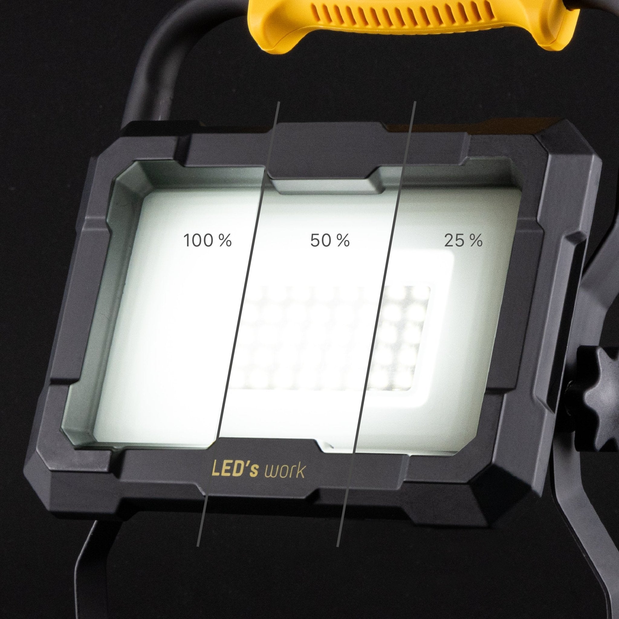 LED's Work Oplaadbare 18V Bouwlamp 2000 - Werkt op 18V accu’s van Makita, Bosch, Metabo (CAS) en Einhell – In 3 stappen dimbaar - LED.nl