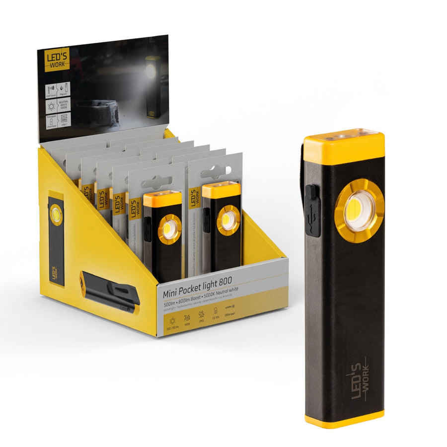 LED's Work Rechargeable LED Mini Flashlight with 3 light modes (100, 500 and 700 Lumen) - LED.nl