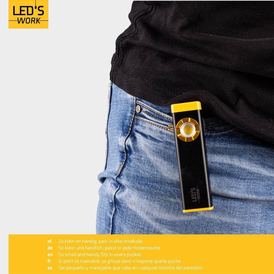 LED's Work Rechargeable LED Mini Flashlight with 3 light modes (100, 500 and 700 Lumen) - LED.nl