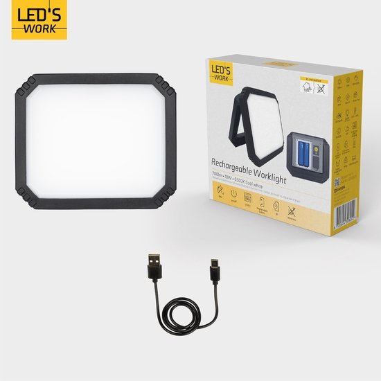 LED's Work Rechargeable LED work light with battery 700 - Wireless and portable - 10W - LED.nl