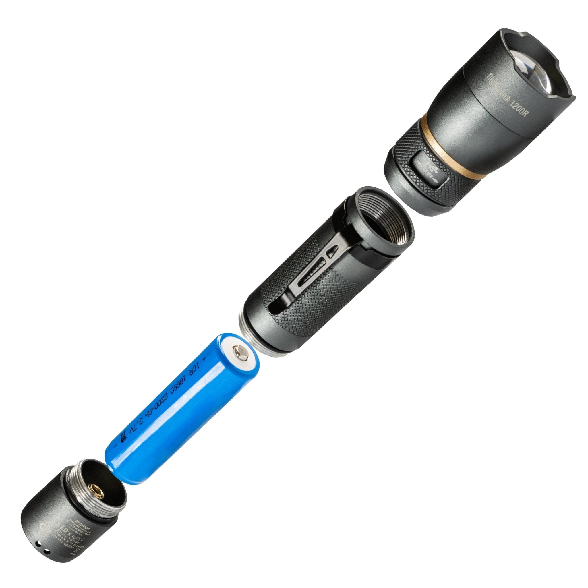 LED's Work Oplaadbare LED Zaklamp - 1200 Lumen - IPX7 Waterdicht - Met 3 lichtstanden - LED.nl