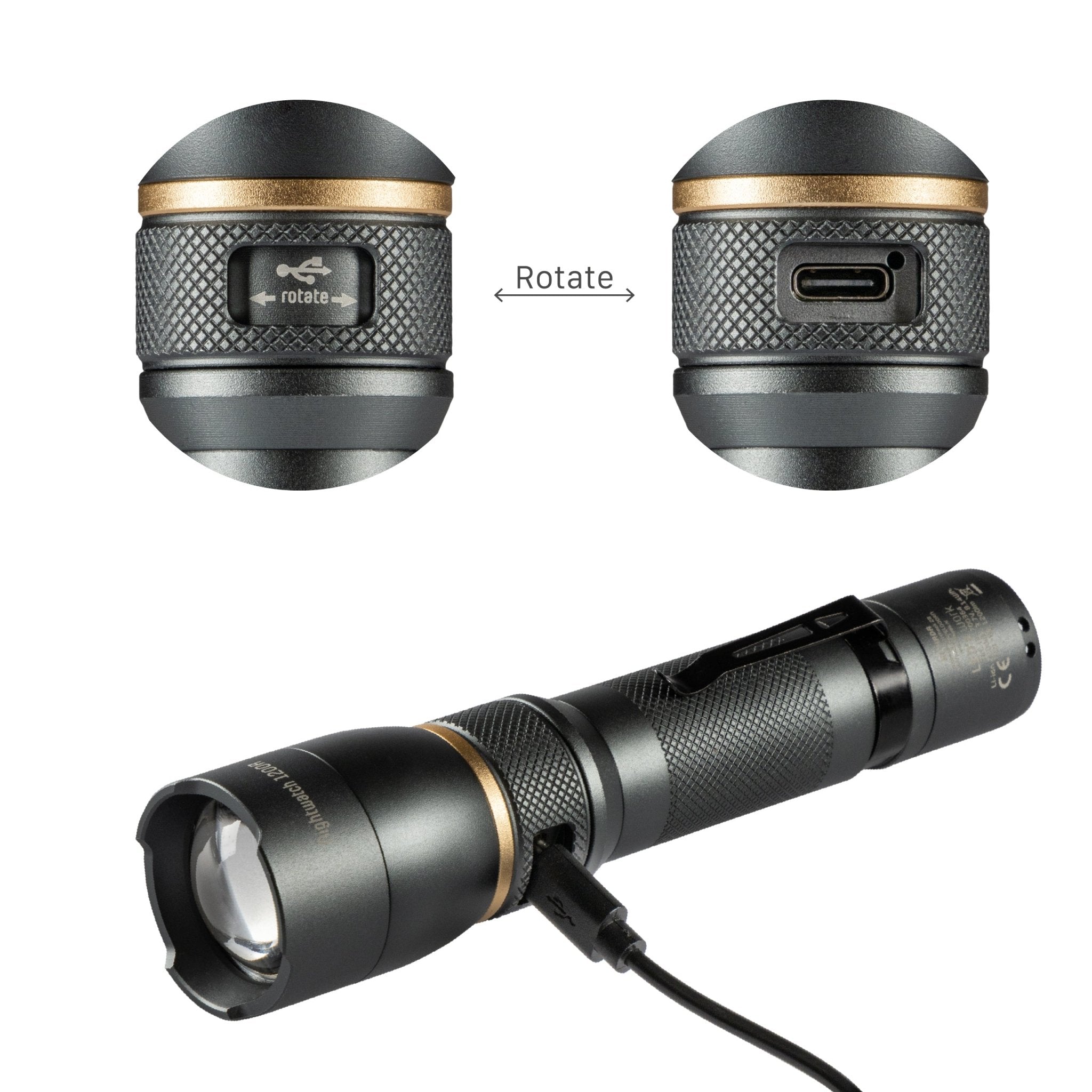 LED's Work Oplaadbare LED Zaklamp - 1200 Lumen - IPX7 Waterdicht - Met 3 lichtstanden - LED.nl