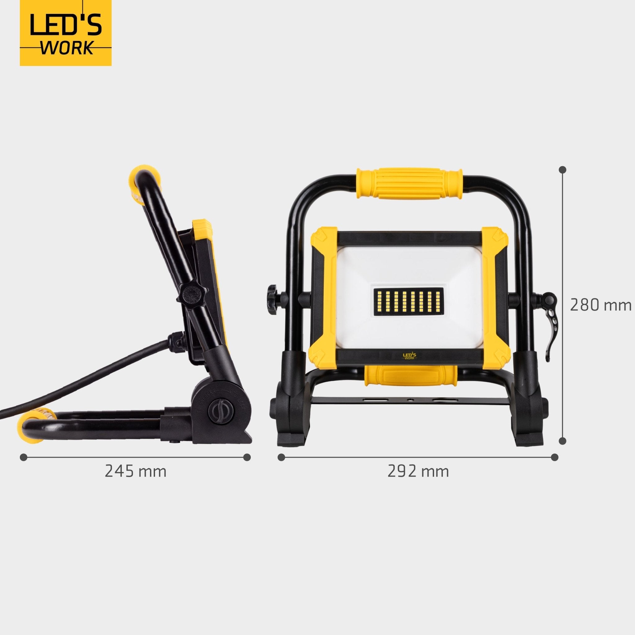 LED's Work Opvouwbare Bouwlamp 3900 - 30W LED vervangt 300W halogeen - 3 meter kabel - LED.nl