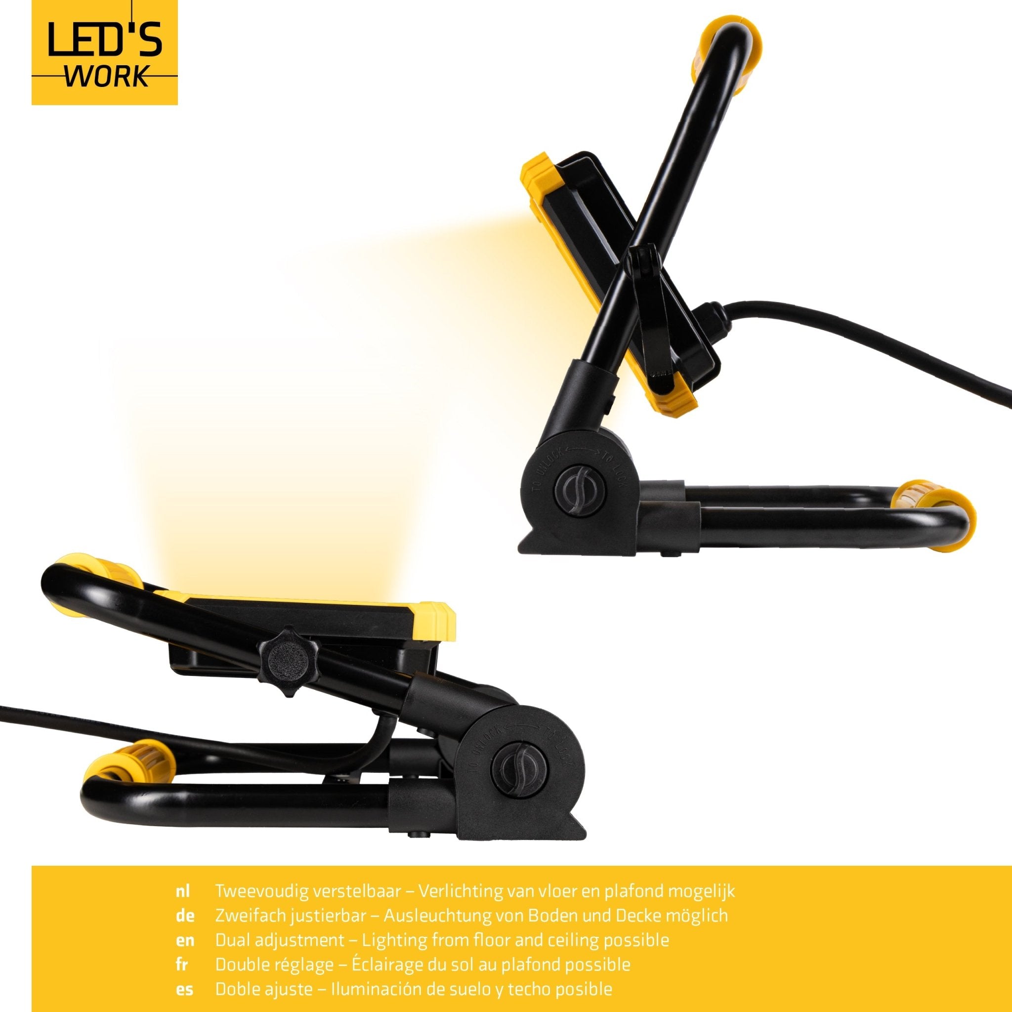 LED's Work Opvouwbare Bouwlamp 6400 - 50W LED vervangt 500W halogeen - 5 meter kabel - LED.nl