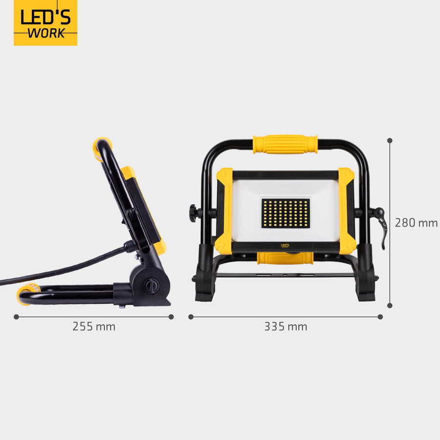 LED's Work Opvouwbare Bouwlamp 6400 - 50W - 5 meter kabel Bouwlampen LED.nl