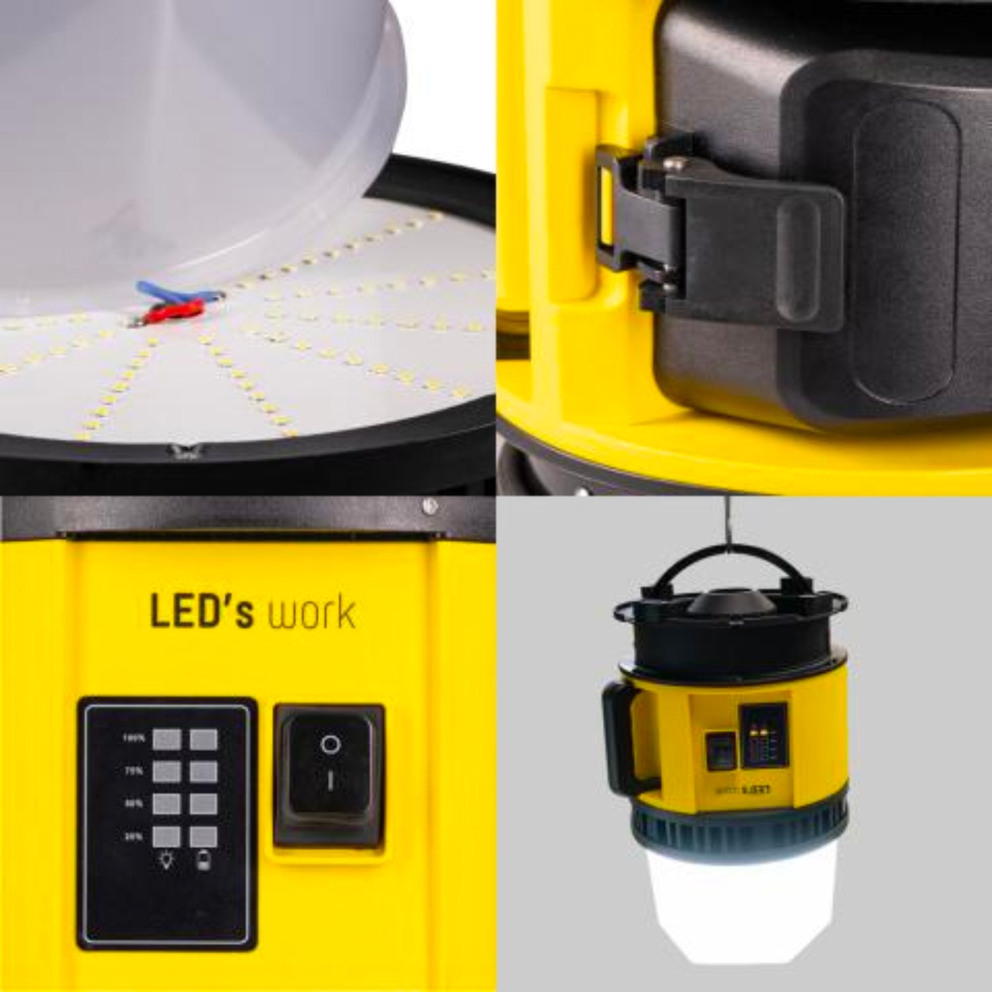 LED's Work Portable LED Bouwlamp 6000 - Universeel oplaadbaar met 18V accu - 60W - LED.nl