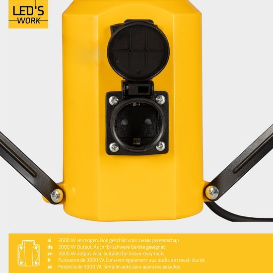 LED's Work Toren bouwlamp met extra stopcontact - Staaf werklamp - 100W - 12000 lm - LED.nl