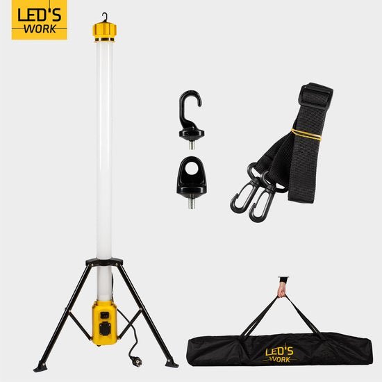 LED's Work Toren bouwlamp met extra stopcontact - Staaf werklamp - 100W - 12000 lm - LED.nl